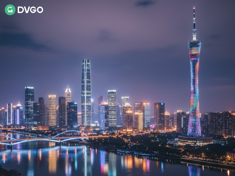 广州天际线和广州塔夜景