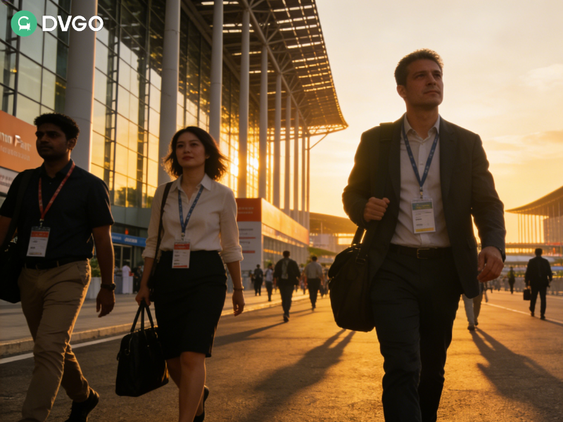 离开广州广交会的国际访客