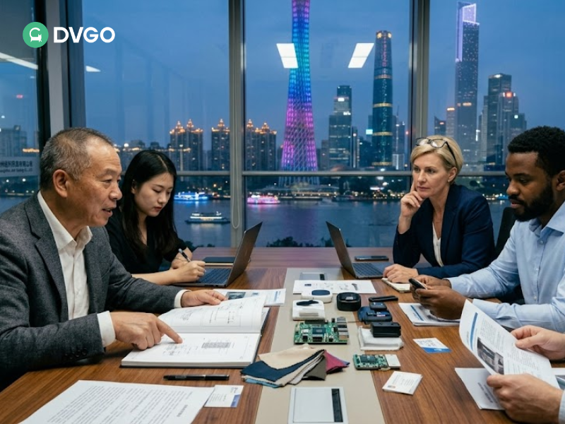 business meeting in chill bar for canton fair