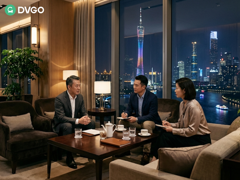 广州天际线夜景珠江商务氛围