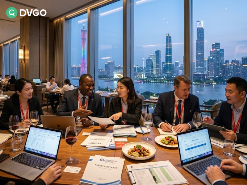 广交会商务晚宴期间国际买家与中国供应商的交流