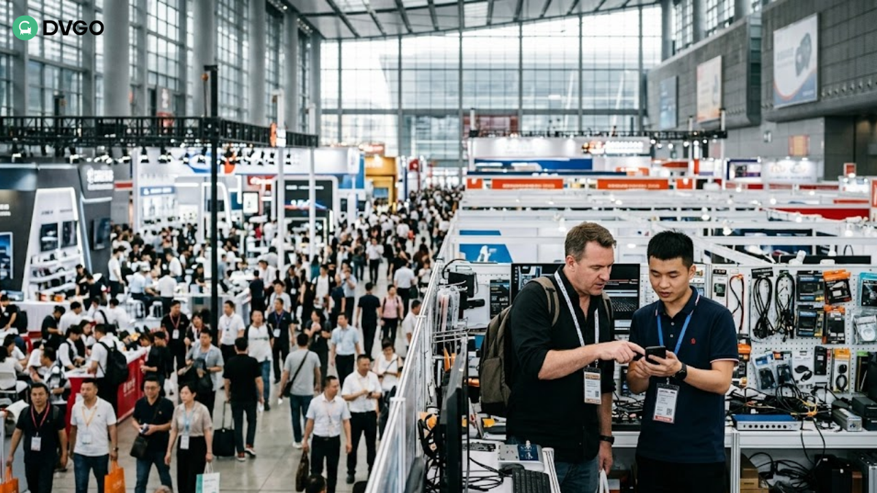 International buyers visiting exhibition halls at the Canton Fair in Guangzhou