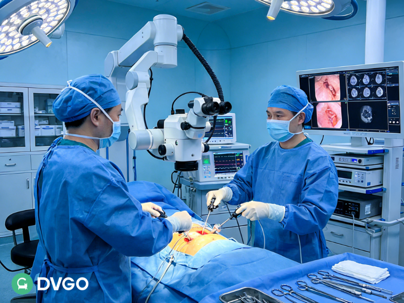 robotic assisted surgery and AI medical imaging technology in a modern China hospital