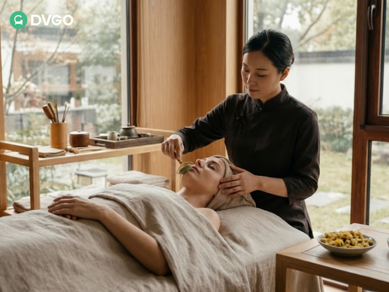 中国中医面部淋巴排毒按摩疗法