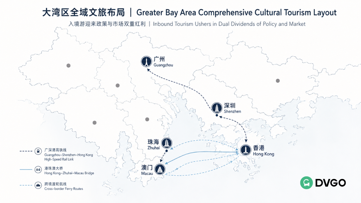 粵港澳大灣區文旅佈局 入境遊跨境旅遊線路規劃圖
