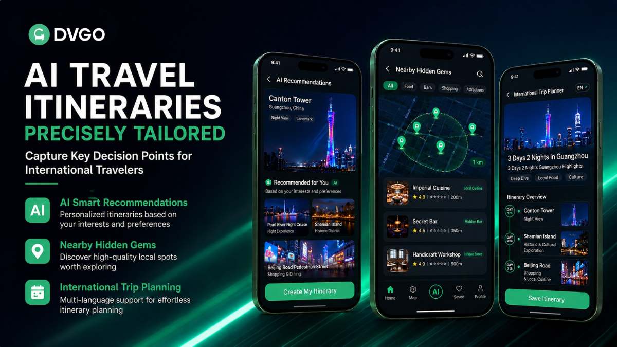 DVGO AI Tourism Platform: Intelligent Itinerary and Precise Traffic Generation Interface for International Tourists