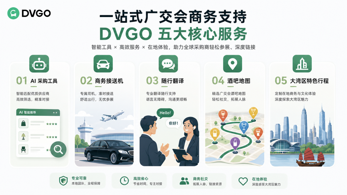 DVGO 广交会后勤服务，商务接送，随行翻译，大湾区行程