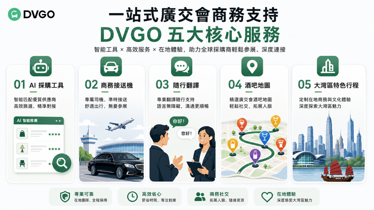 DVGO 广交会后勤服务，商务接送，随行翻译，大湾区行程