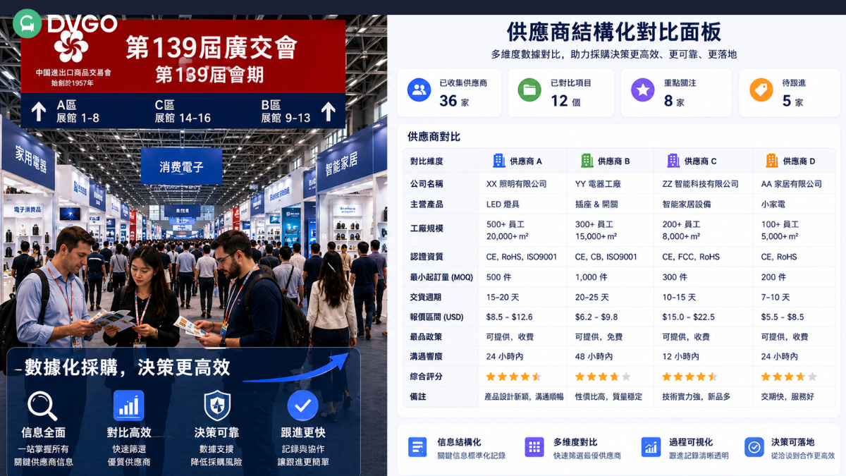 2026 廣交會供應商數據管理・AI 採購對比工具