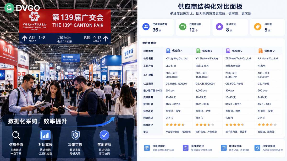2026 广交会供应商数据管理,AI 采购对比工具