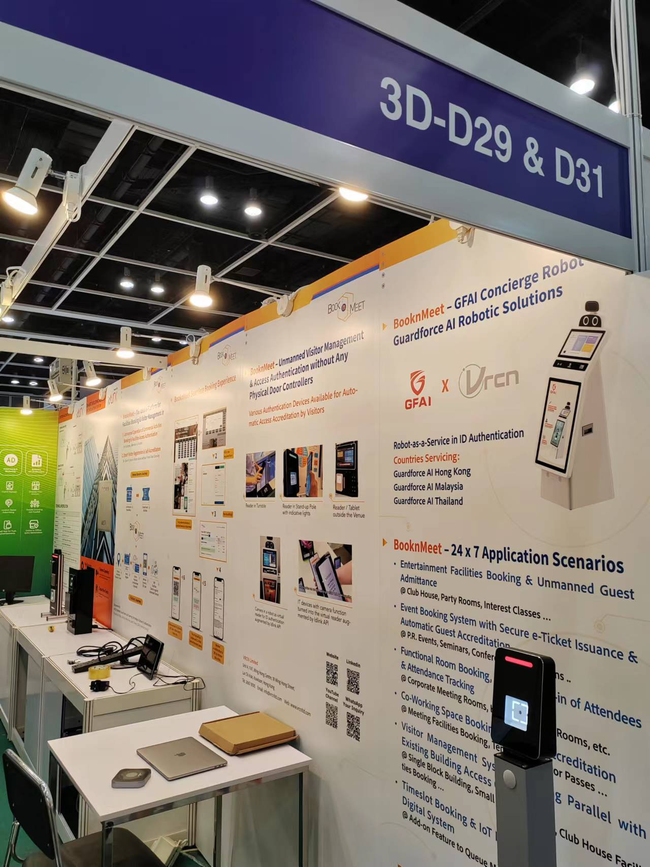 Guardforce AI and VRCN visitor management booth at the International Property Management Expo