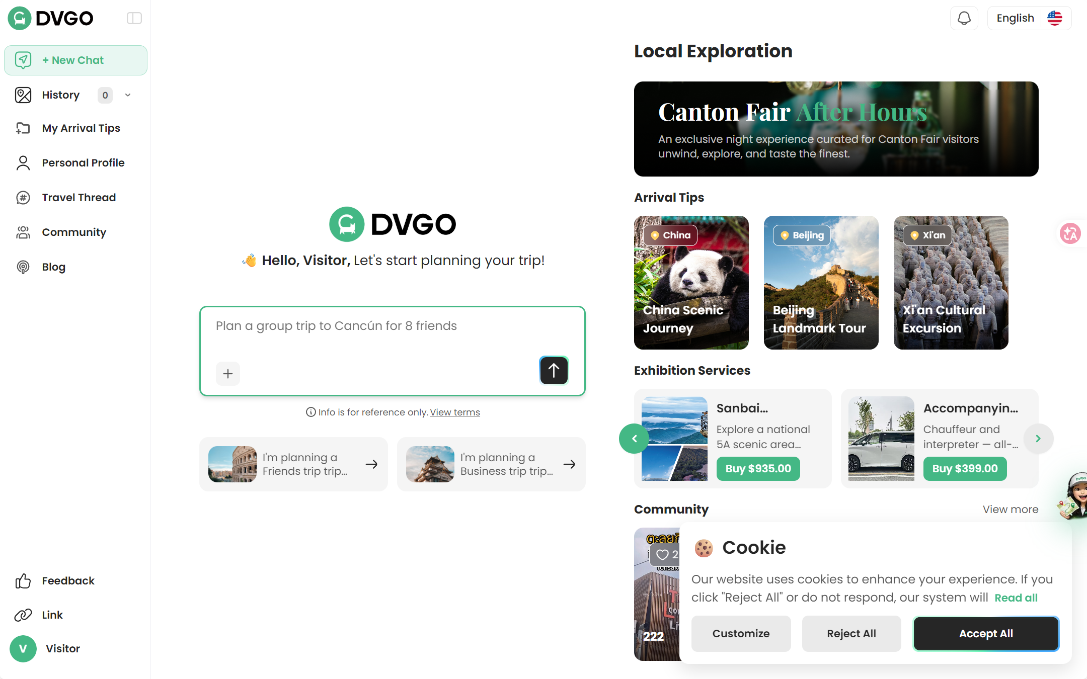 DVGO home with local exploration recommendations